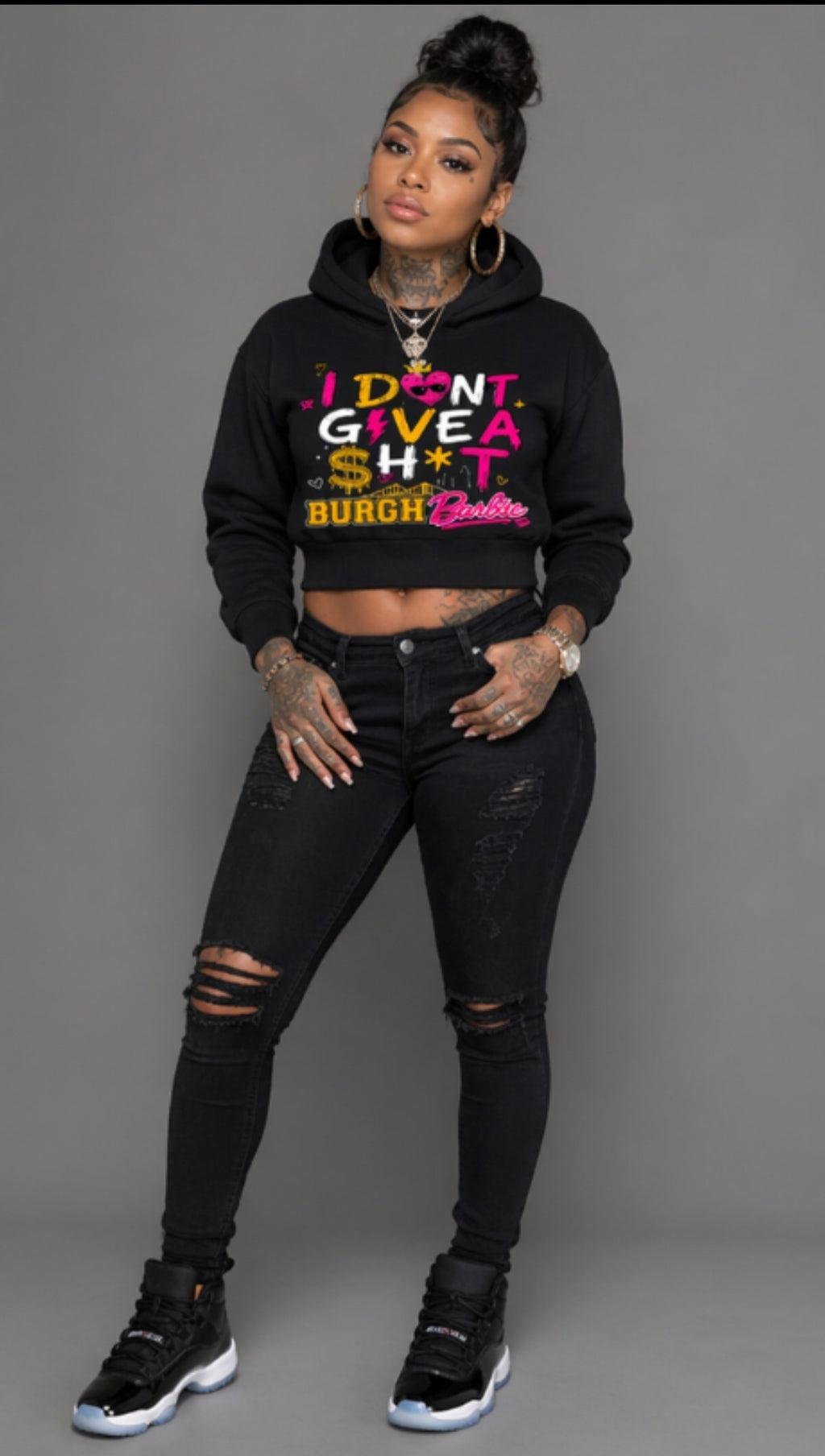 Burgh Barbie Cropped Hoodie