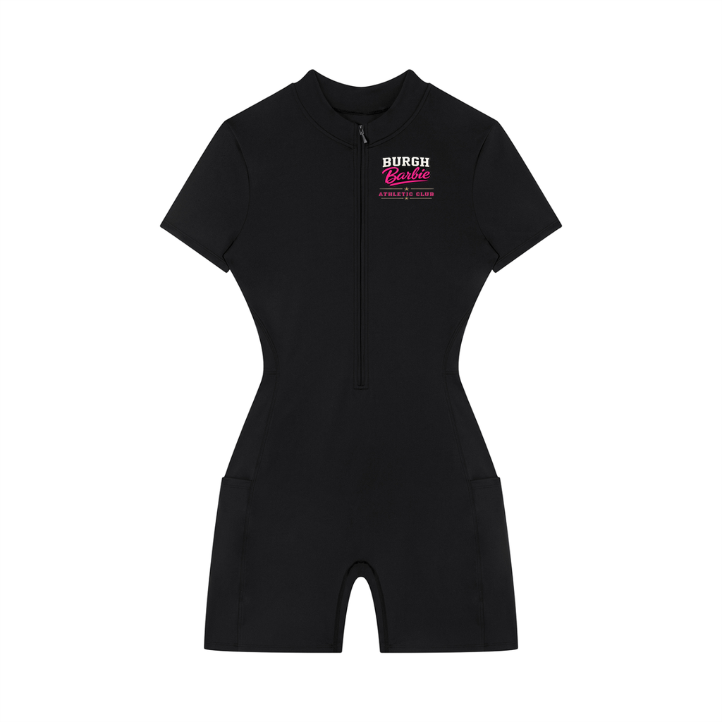 Women's Quarter-Zip Short Sleeve Romper