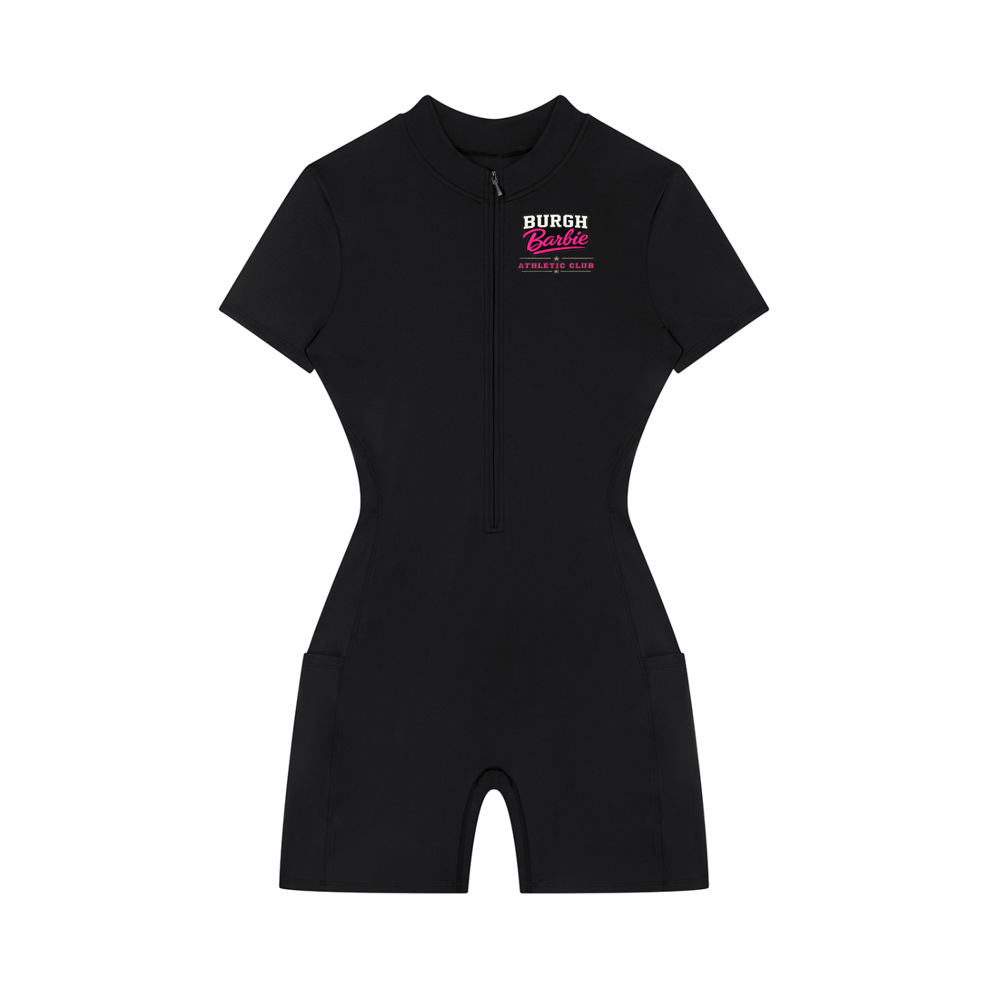 Women's Quarter-Zip Short Sleeve Romper
