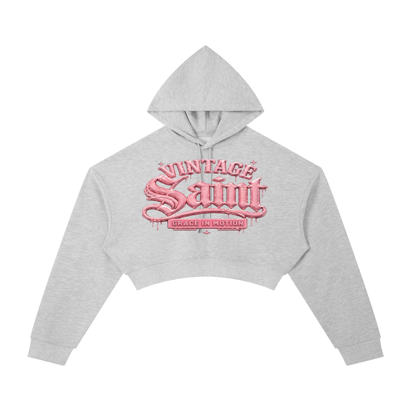 Vintage Saint Cropped Hoodie