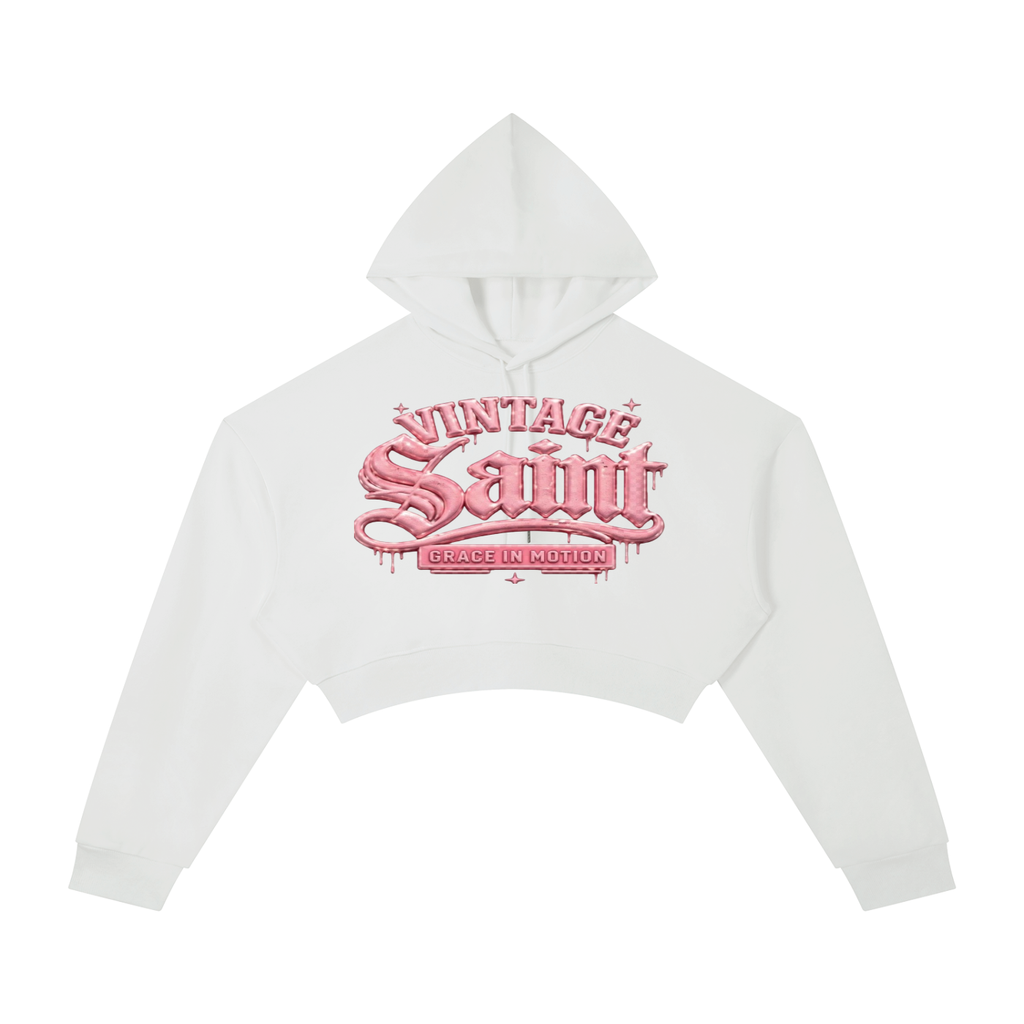 Vintage Saint Cropped Hoodie