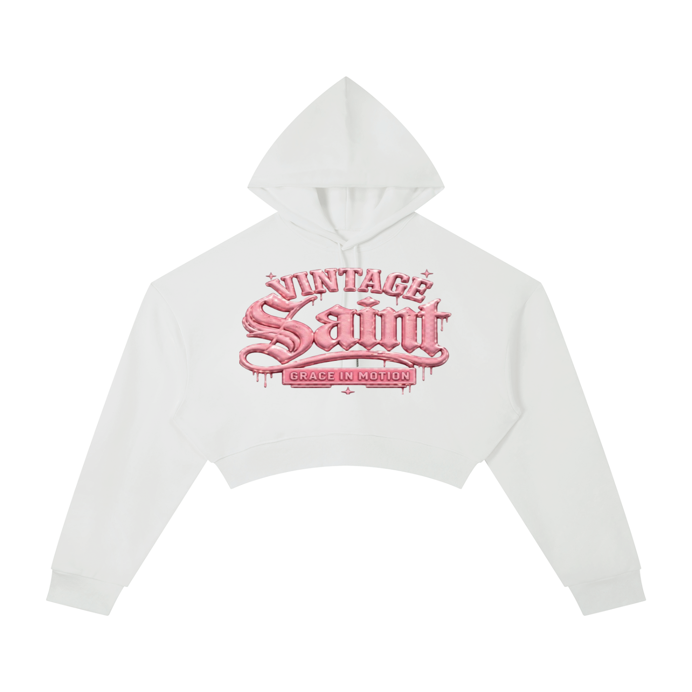 Vintage Saint Cropped Hoodie