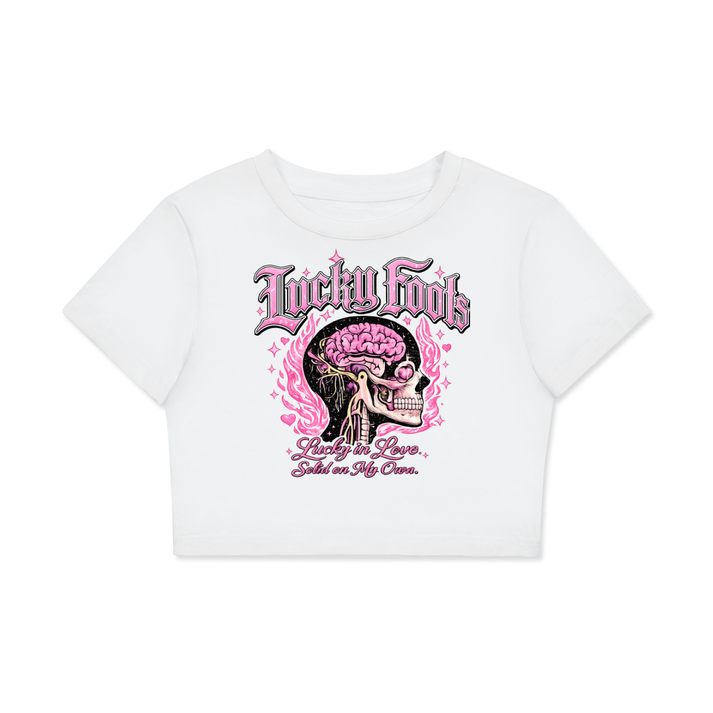 Lucky Fools Fitted Crop Cotton T-Shirt