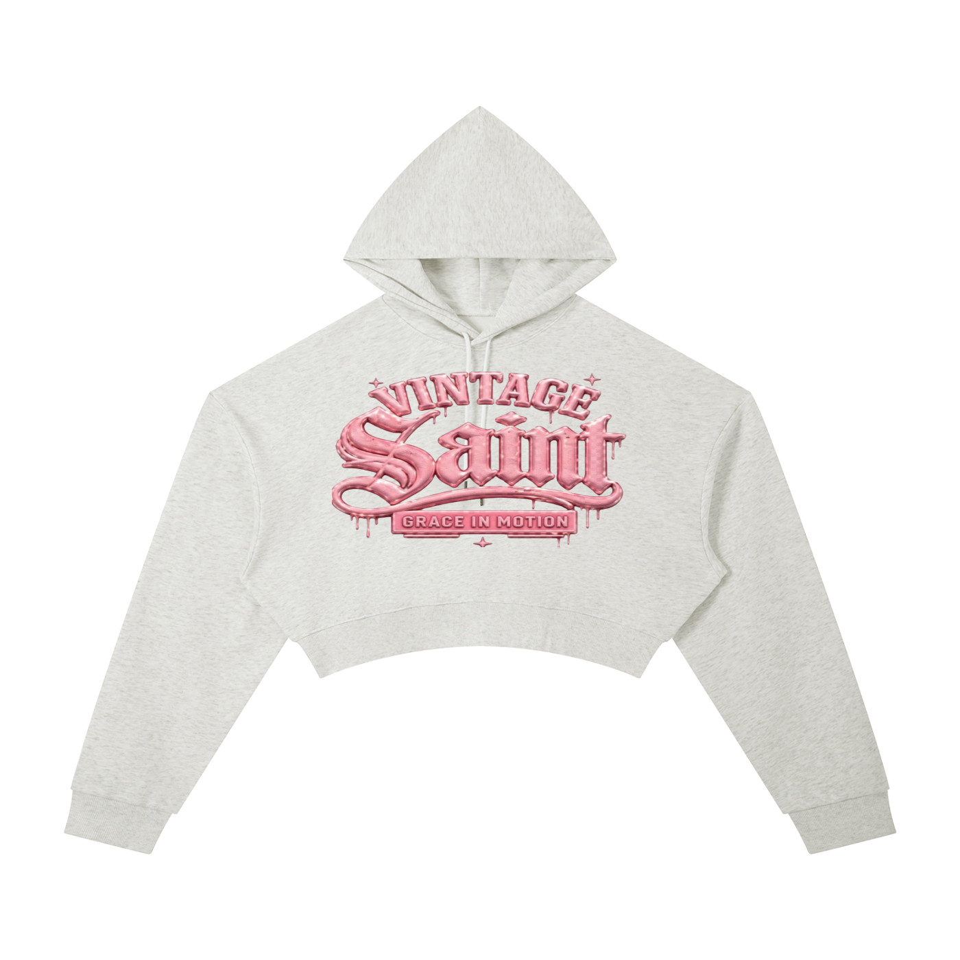 Vintage Saint Cropped Hoodie