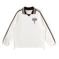 Vintage Sinner Striped Lapel Collar Sweatshirt