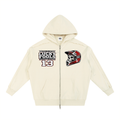Contrast Tape Raw Edge Double Layered Zip Hoodie