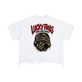Lucky Fools  Boxy Distressed Hem T-Shirt