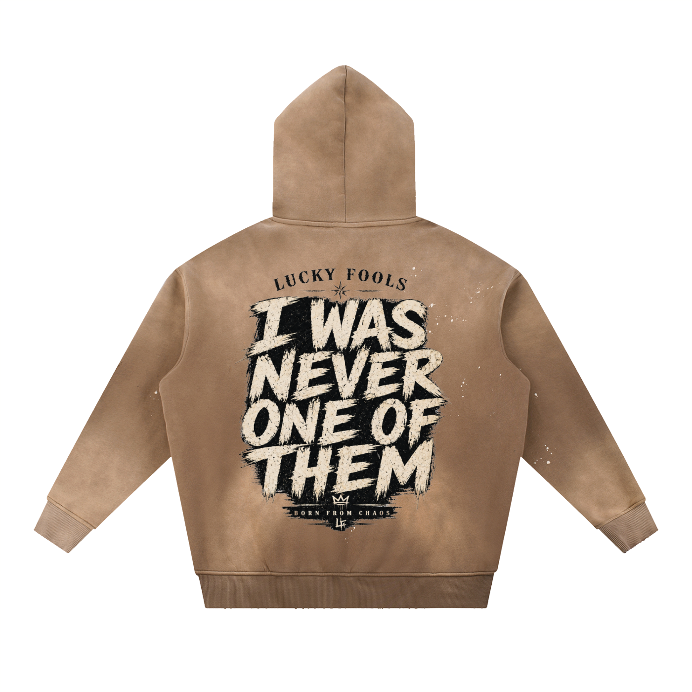 Vintage Washed Frayed Fleece Hoodie