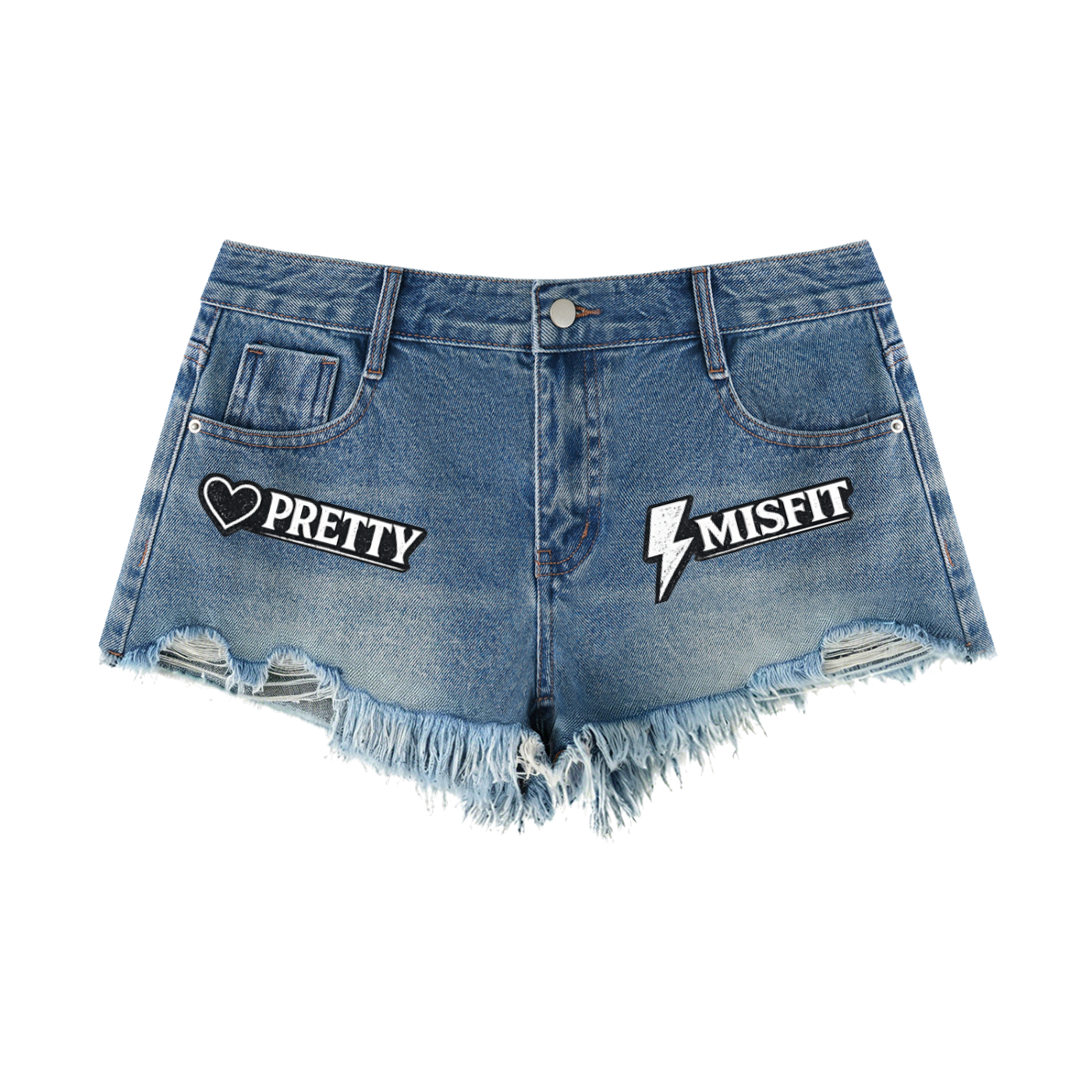 Women's Vintage Wash Raw Hem Denim Shorts