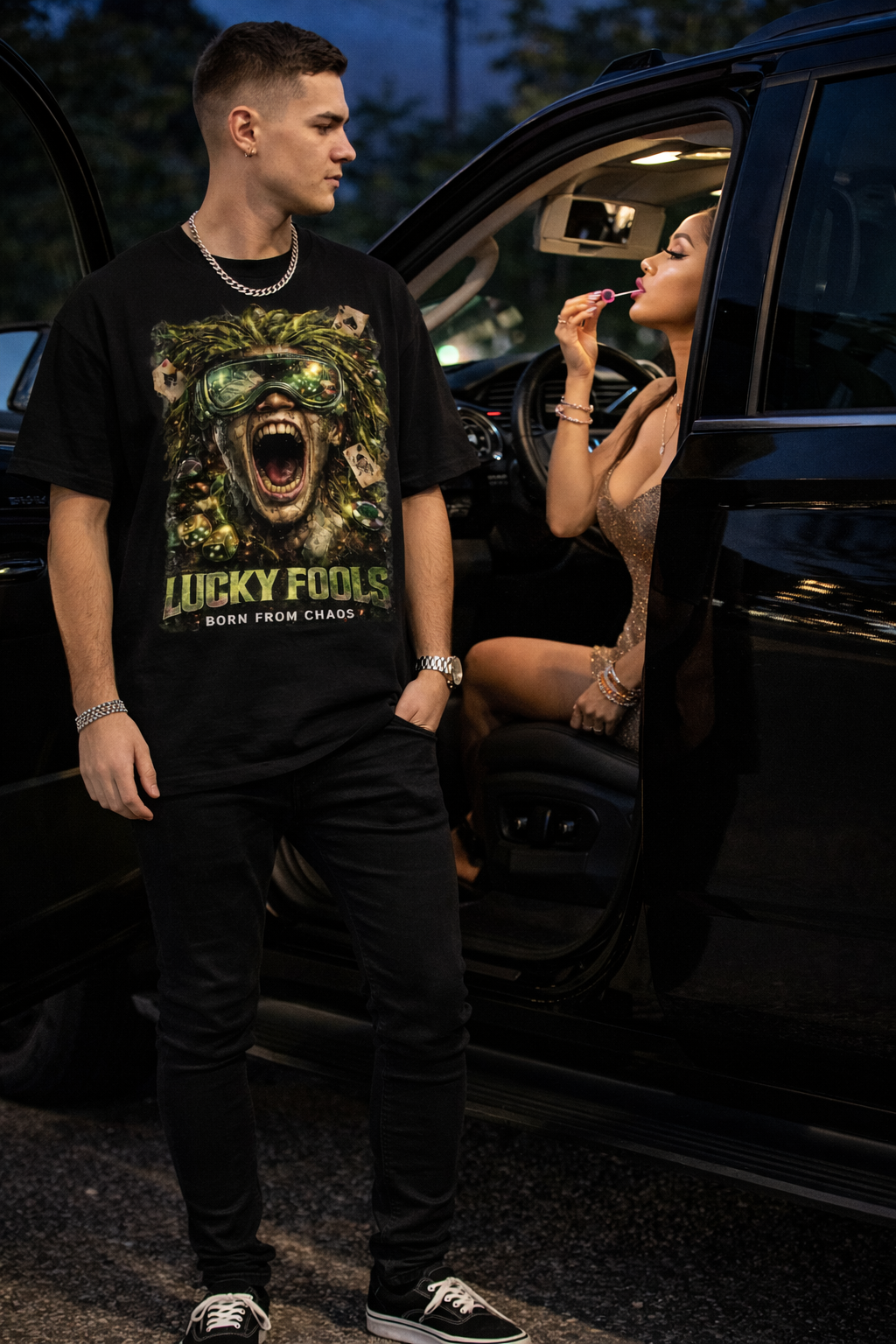 Lucky Fools Born From Chaos Graphic Tee